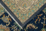 9x12 Navy and Beige Traditional Rug