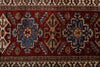 3x7 Red and Ivory Kazak Tribal Runner