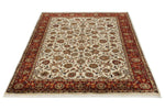 6x8 Ivory and Red Turkish Traditional Rug