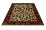 6x8 Ivory and Red Turkish Traditional Rug