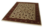 6x8 Ivory and Red Turkish Traditional Rug
