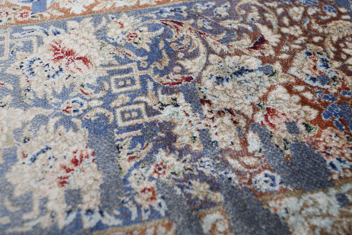 7x10 Camel and Multicolor Turkish Silk Rug