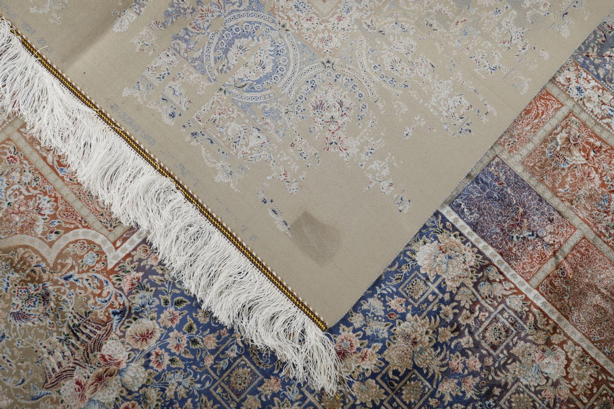 7x10 Camel and Multicolor Turkish Silk Rug