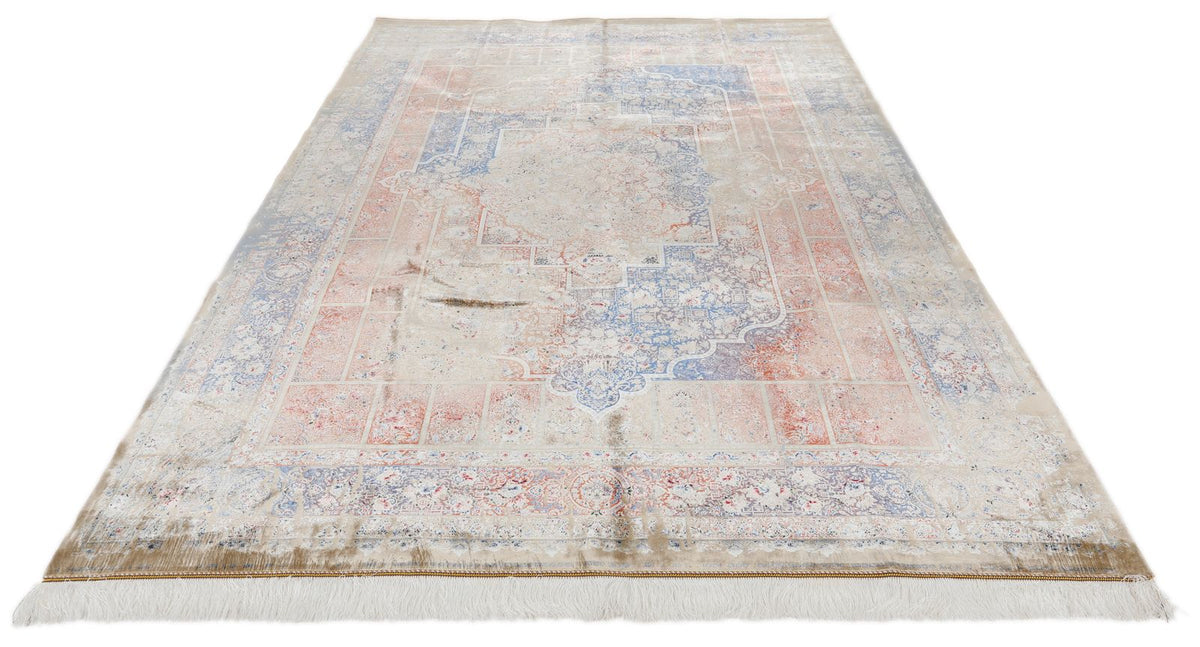 7x10 Camel and Multicolor Turkish Silk Rug