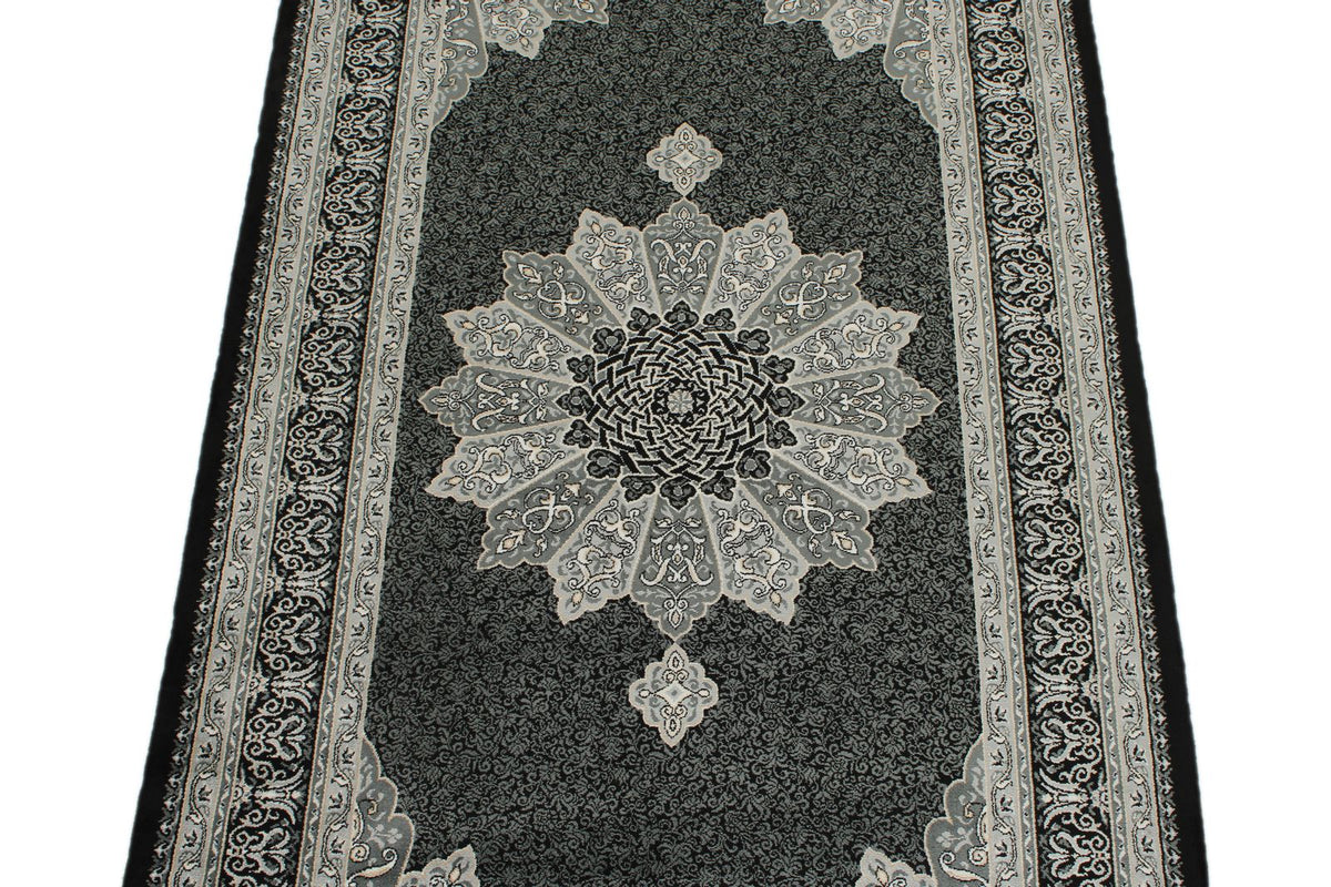 3x5 Black and Ivory Turkish Antep Rug