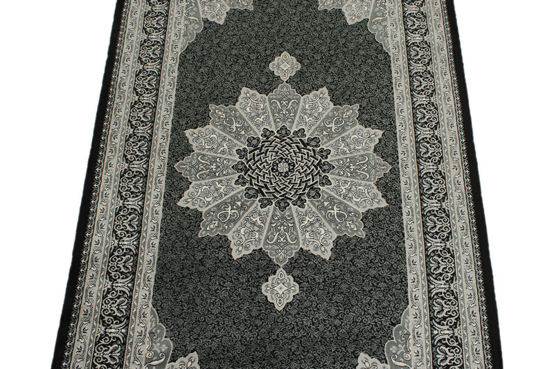 3x5 Black and Ivory Turkish Antep Rug