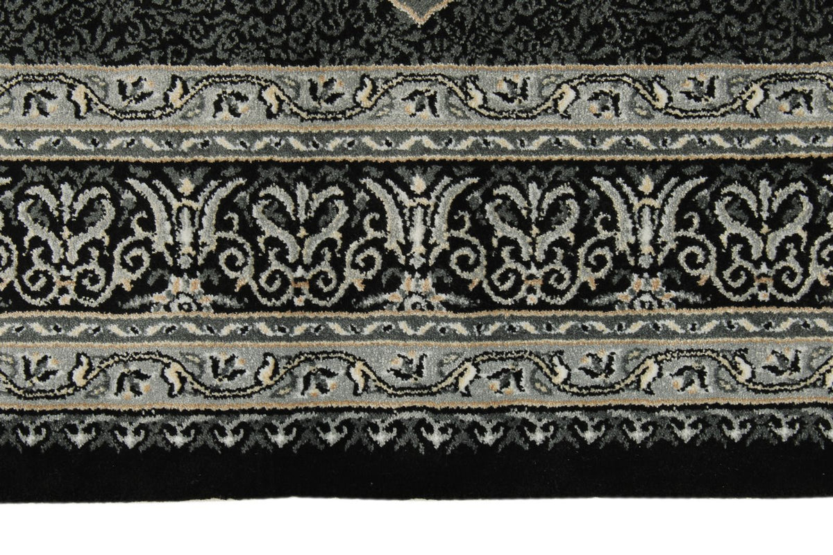 3x5 Black and Ivory Turkish Antep Rug