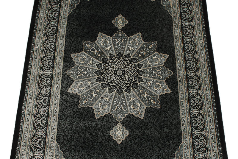 3x5 Black and Ivory Turkish Antep Rug