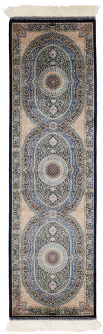2x7 Navy and Multicolor Turkish Silk Runner