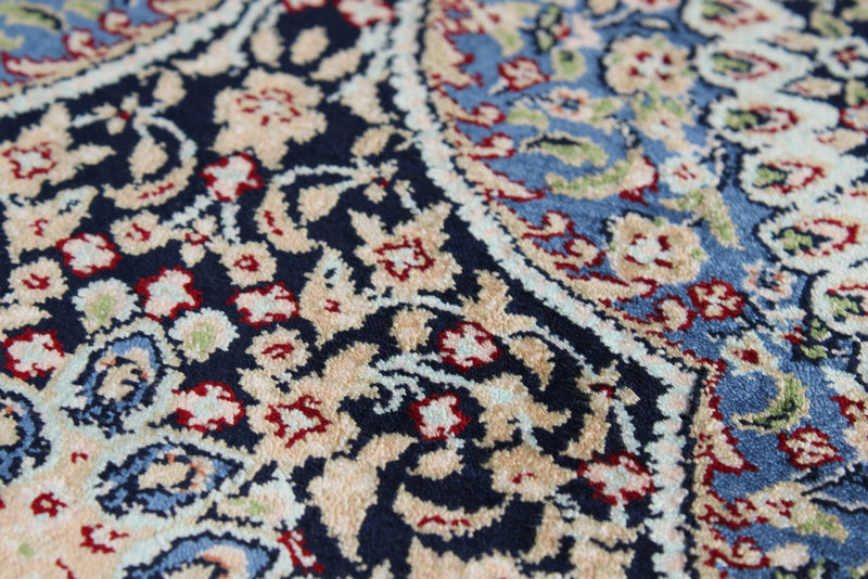 2x7 Navy and Multicolor Turkish Silk Runner