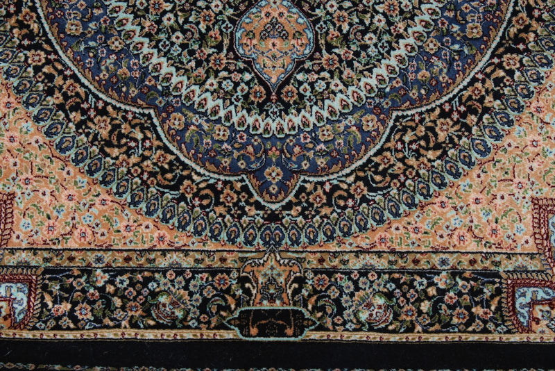 2x7 Navy and Multicolor Turkish Silk Runner