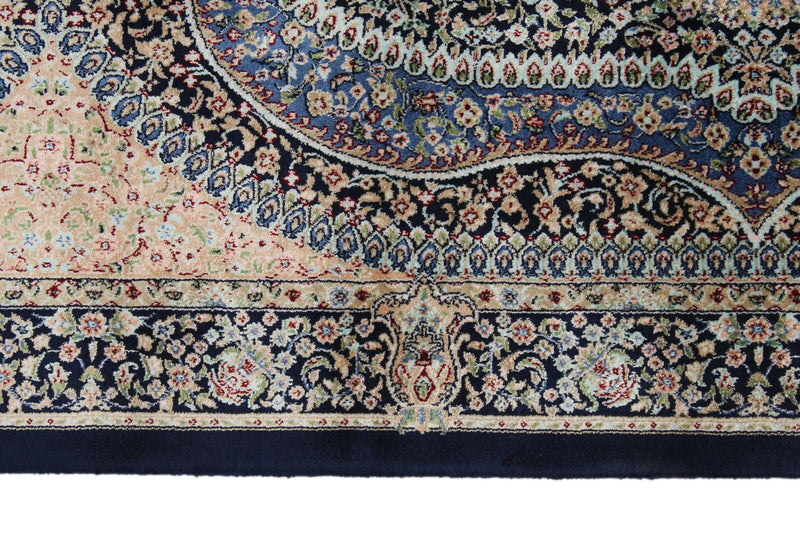 2x7 Navy and Multicolor Turkish Silk Runner