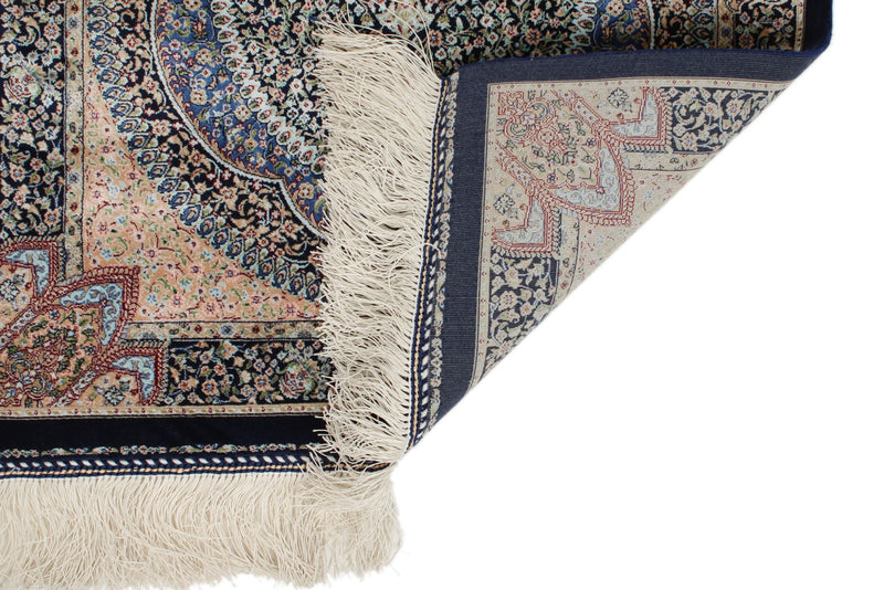 2x7 Navy and Multicolor Turkish Silk Runner