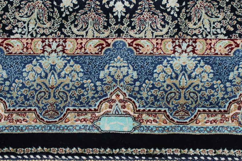 3x9 Navy and Light Blue Turkish Antep Runner