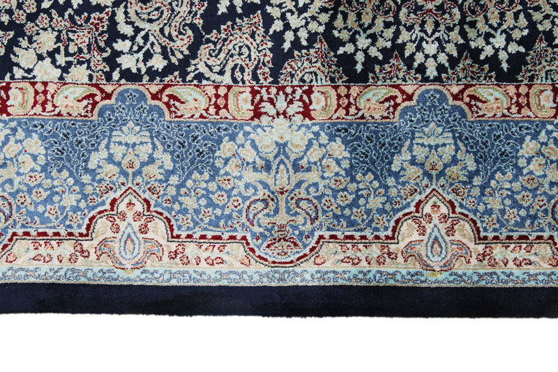3x9 Navy and Light Blue Turkish Antep Runner