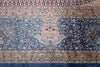 8x12 Light Blue and Multicolor Turkish Silk Rug