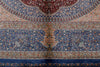 8x12 Light Blue and Multicolor Turkish Silk Rug