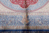 8x12 Light Blue and Multicolor Turkish Silk Rug
