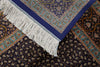7x7 Light Blue and Navy Turkish Silk Rug