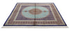 7x7 Light Blue and Navy Turkish Silk Rug