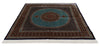 7x7 Light Blue and Navy Turkish Silk Rug