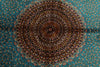 7x7 Light Blue and Navy Turkish Silk Rug