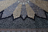 7x10 Navy and Ivory Turkish Silk Rug