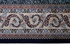 7x10 Navy and Ivory Turkish Silk Rug
