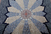 7x10 Navy and Ivory Turkish Silk Rug