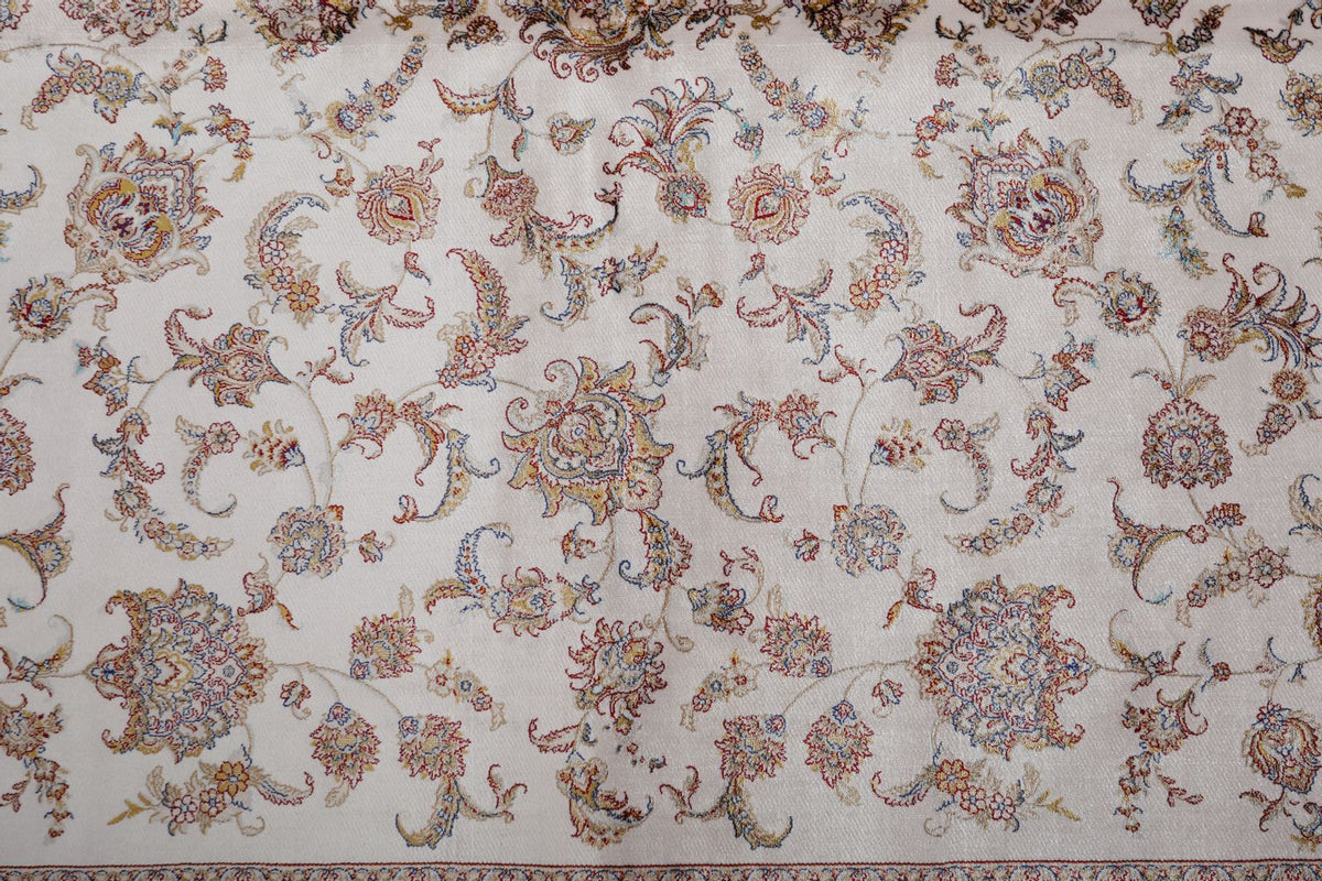 5x8 Ivory and Blue Turkish Antep Rug