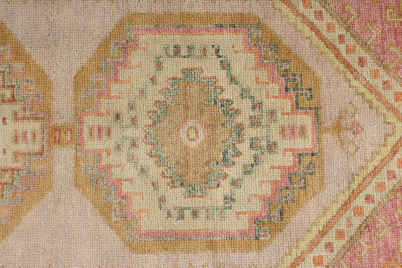 3x9 Rose and Multicolor Turkish Oushak Runner