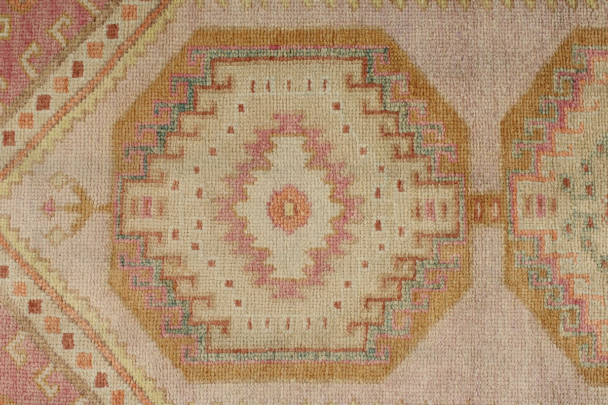 3x9 Rose and Multicolor Turkish Oushak Runner
