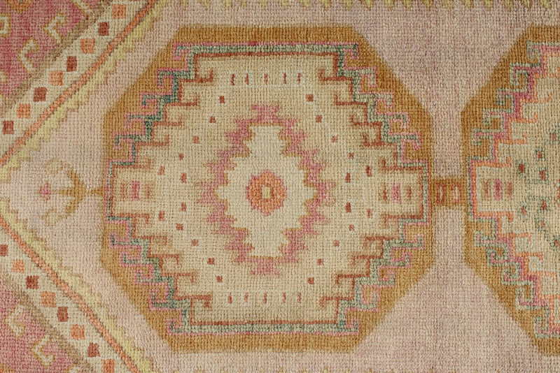 3x9 Rose and Multicolor Turkish Oushak Runner