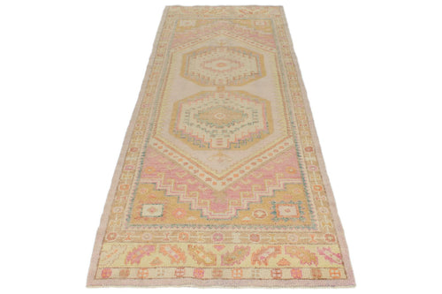 3x9 Rose and Multicolor Turkish Oushak Runner