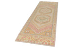 3x9 Rose and Multicolor Turkish Oushak Runner