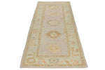 3x8 Light Purple and Light Blue Turkish Oushak Runner