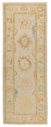 3x8 Gray and Multicolor Turkish Oushak Runner