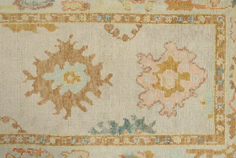 3x8 Gray and Multicolor Turkish Oushak Runner