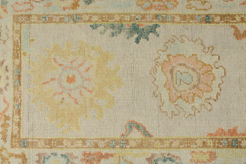 3x8 Gray and Multicolor Turkish Oushak Runner