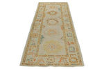 3x8 Gray and Multicolor Turkish Oushak Runner