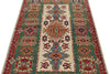 4x6 Ivory and Green Kazak Tribal Rug