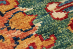 4x6 Ivory and Green Kazak Tribal Rug