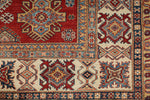 8x10 Red and Ivory Kazak Tribal Rug