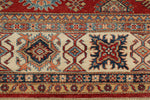 8x10 Red and Ivory Kazak Tribal Rug