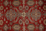 8x10 Red and Ivory Kazak Tribal Rug