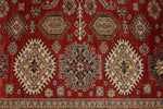 8x10 Red and Ivory Kazak Tribal Rug