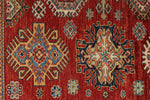 8x10 Red and Ivory Kazak Tribal Rug