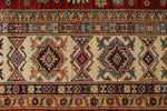 8x10 Red and Ivory Kazak Tribal Rug
