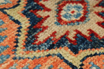 8x10 Red and Ivory Kazak Tribal Rug