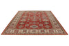 8x10 Red and Ivory Kazak Tribal Rug